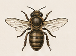Vintage illustration of a drone honey bee