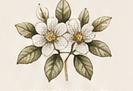 Botanical drawing of guava blossoms