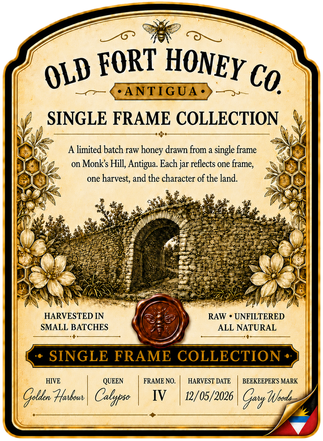 Old Fort Honey Co. Single Frame Collection label artwork